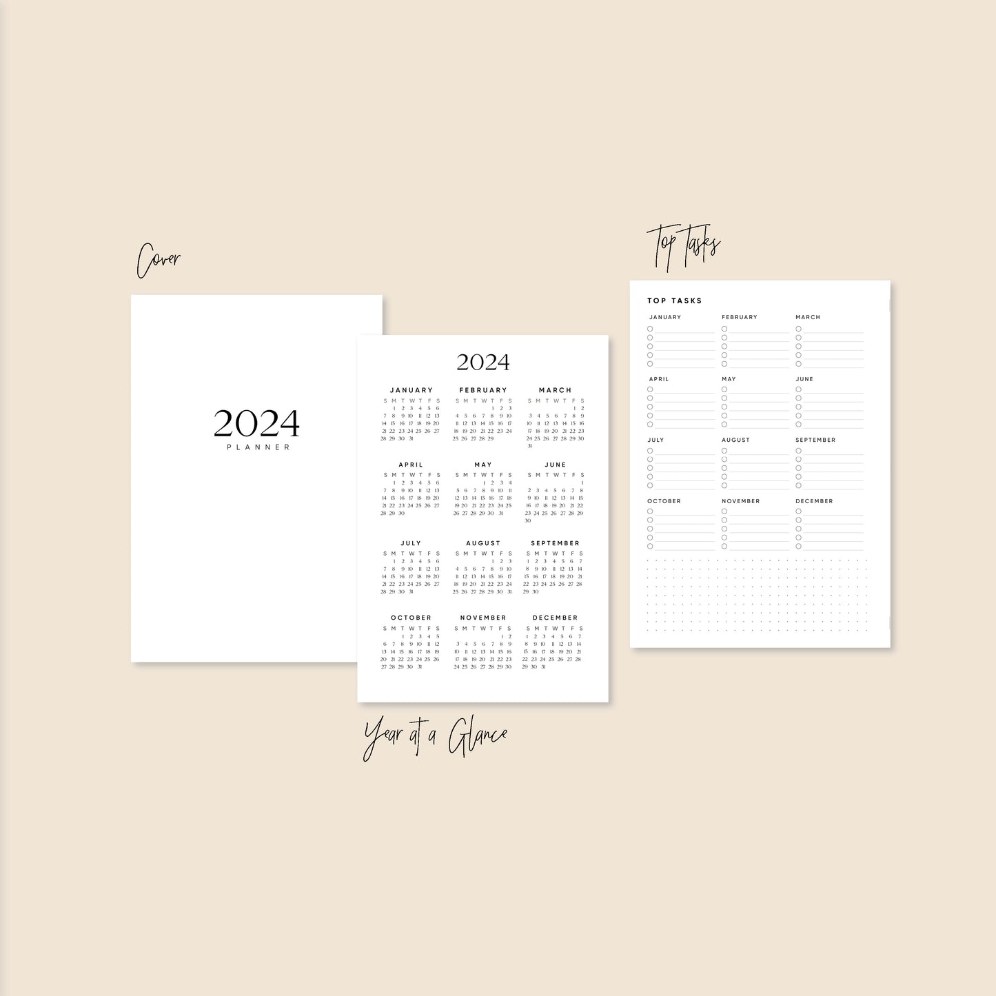 2024 A5 / RING Yearly Monthly Weekly VERTICAL Printable Planner Insert –  ListLab
